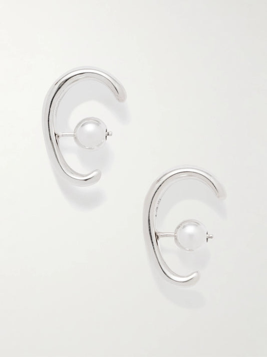 Petite Noodle Silver Hoop Earrings