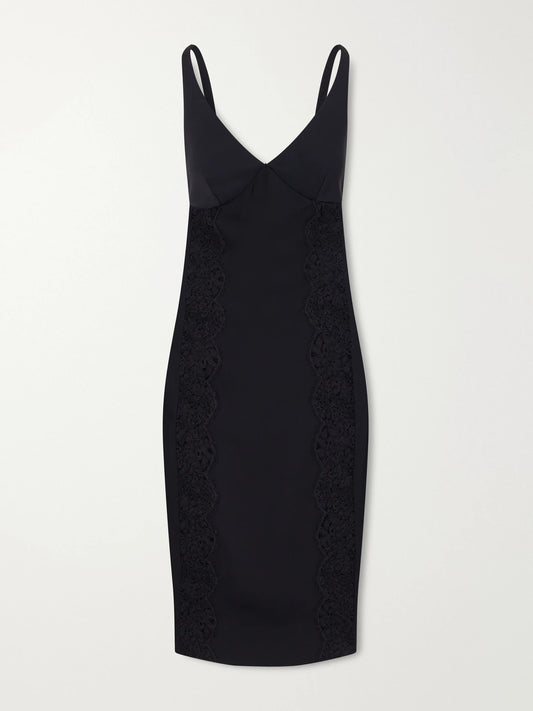 Stella McCartney Lace-trimmed Stretch-cady Mini Dress