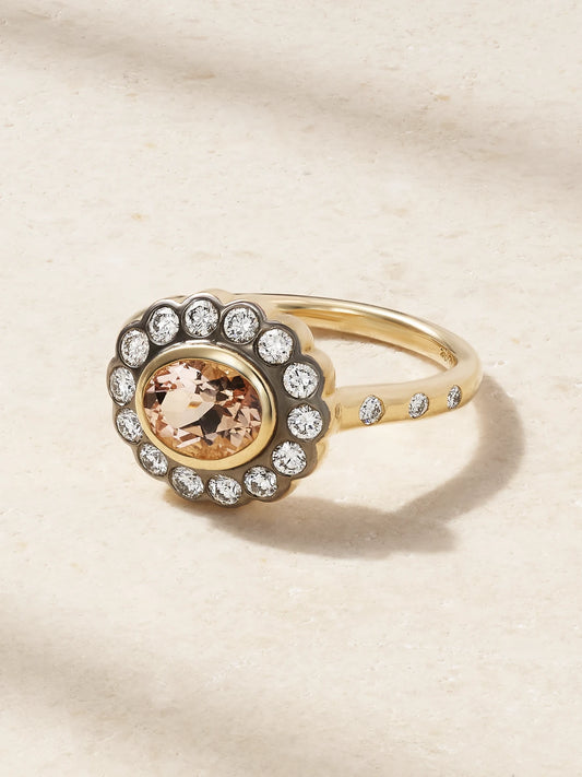 Lexie 18-karat Gold, Morganite And Diamond Ring