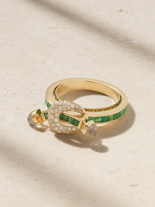 Chakra 18-karat Gold Multi-stone Ring