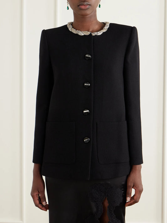 Valentino Garavani Embellished Virgin Wool Jacket