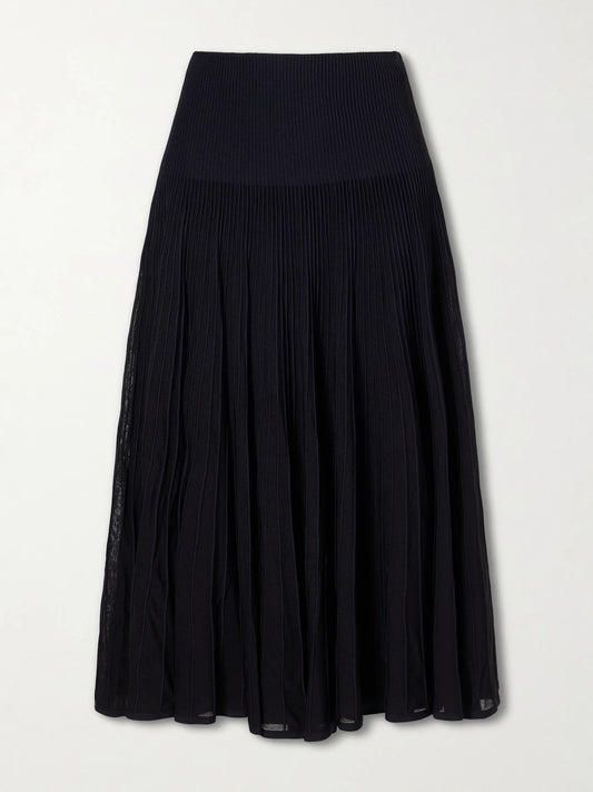 Celia Ribbed-knit Midi Skirt
