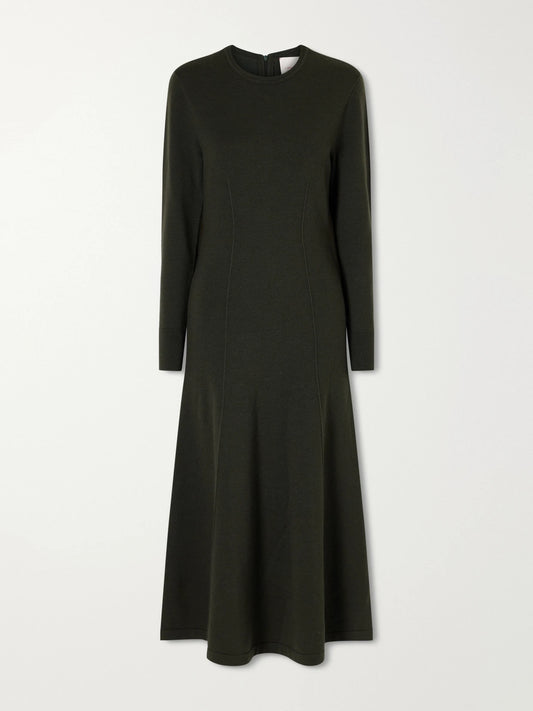 Carolina Herrera Wool And Silk-blend Knitted Midi Dress