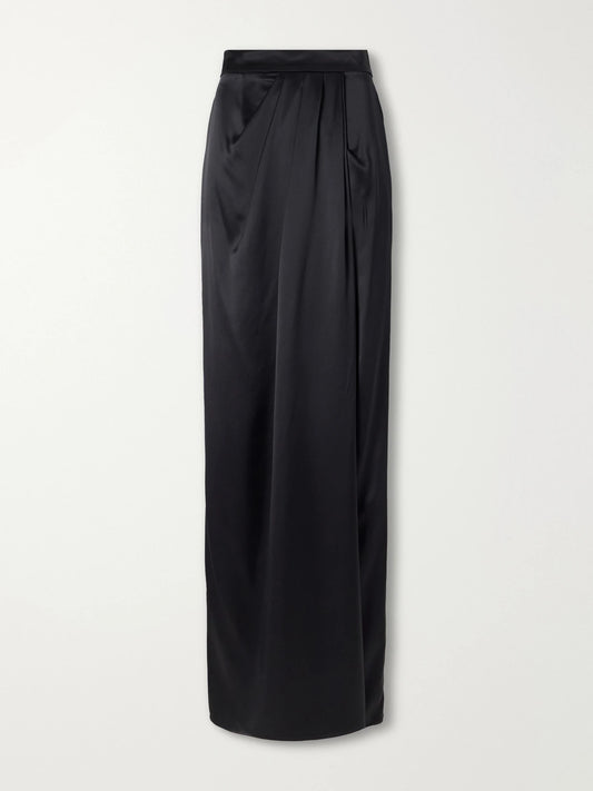 Max Mara Camera Draped Silk-satin Maxi Skirt