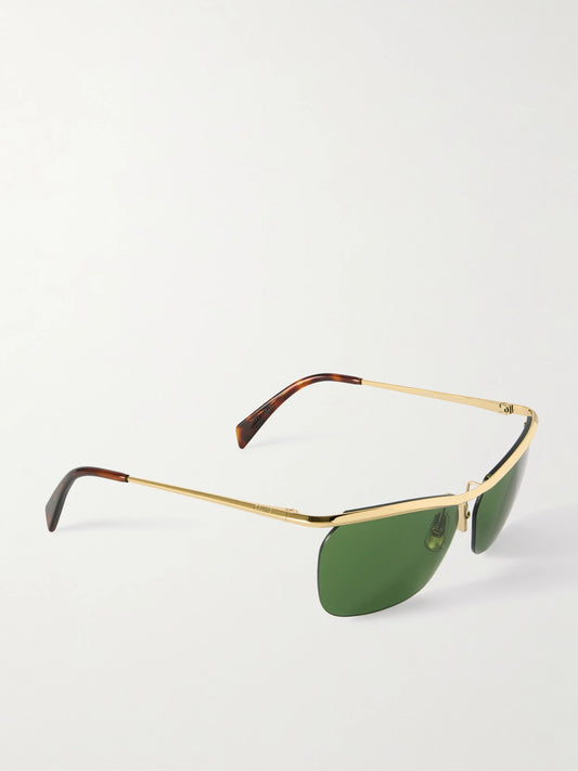 Square-frame Gold-tone Sunglasses