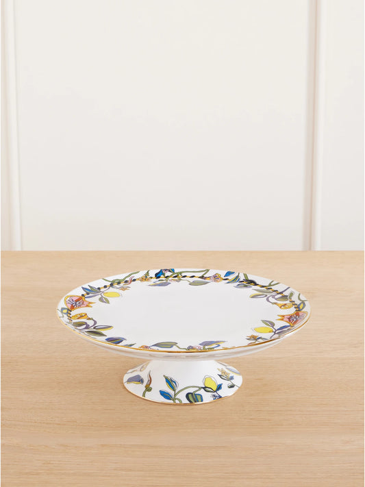 Gold-plated Painted Porcelain Cake Stand