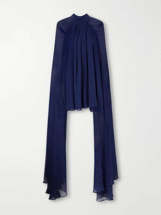 Taller Marmo Draped Silk-chiffon Mini Dress