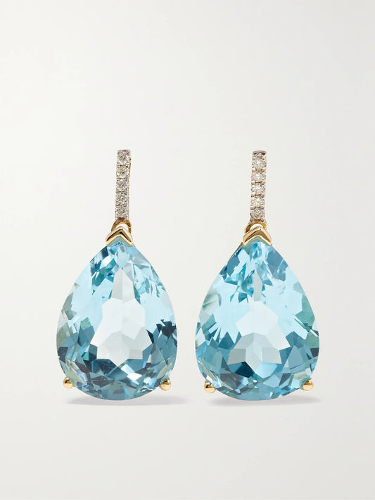 14-karat Gold, Topaz And Diamond Earrings