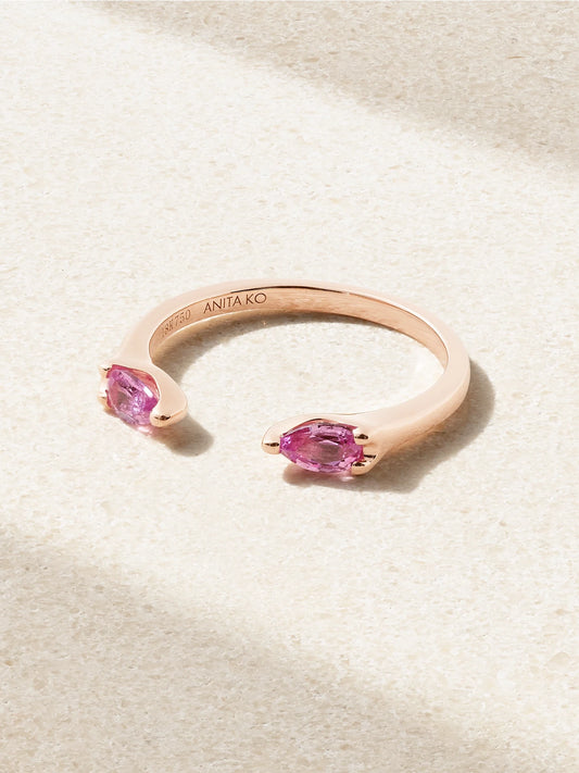 Orbit 18-karat Rose Gold Sapphire Ring