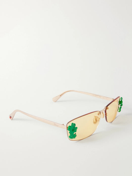 Eyewear Dior clover S1u Rectangular Gold-tone Sunglasses