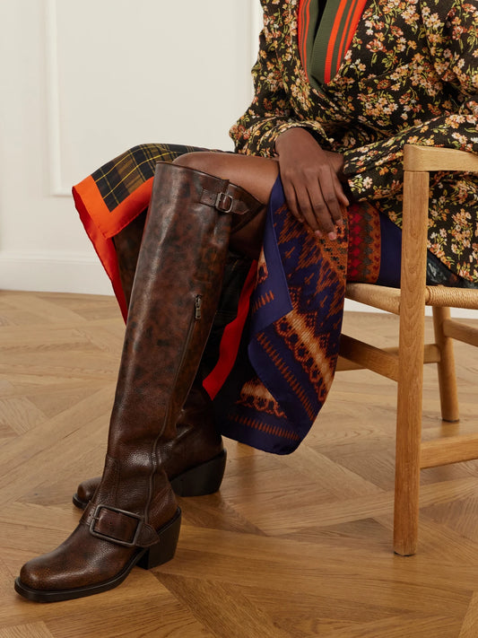 Dries Van Noten Full-grain Leather Over-the-knee Boots