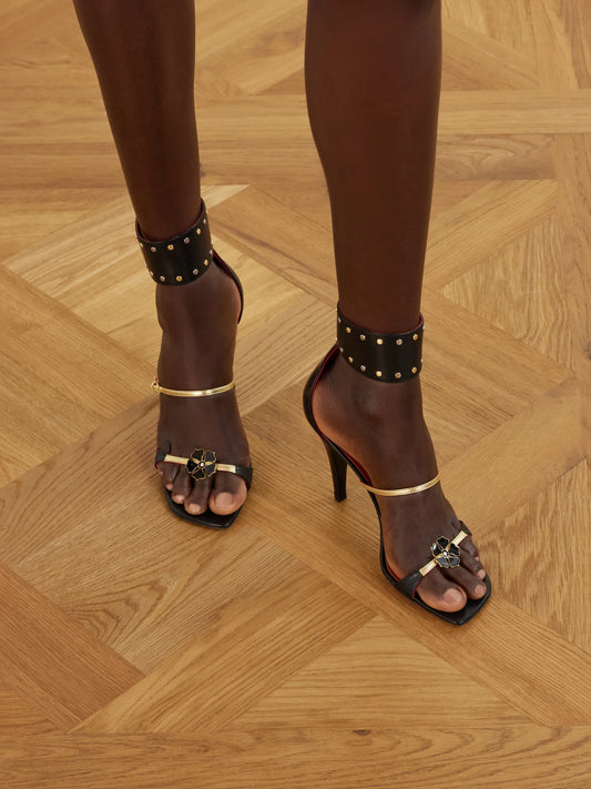Cuffie Enamelled Flower High Heel Sandals