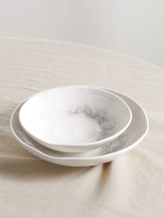 Set Of Two Glazed Ceramic Bowls