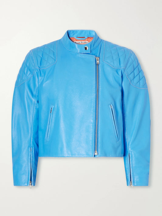 Acne Studios Cropped Quilted Leather Jacket