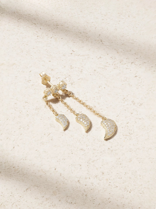 Jacquie Aiche Triple Sophia 14-karat Gold Diamond Single Earring