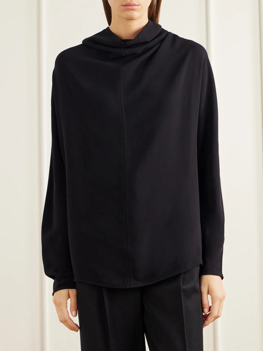 TOTEME Draped Tie-detailed Satin Blouse