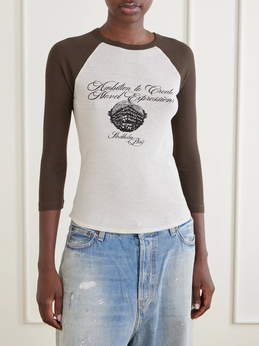 Acne Studios Printed Cotton-ribbed T-shirt
