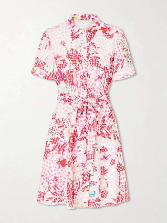 Chima Floral-print Tie-detailed Woven Midi Dress