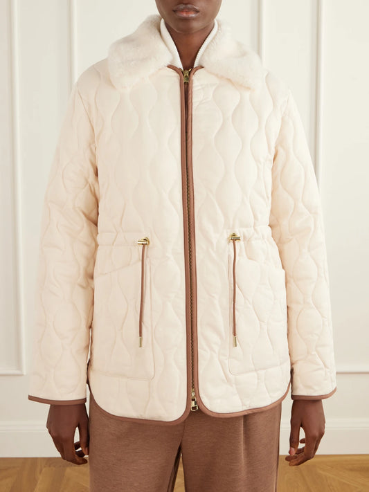 Varley Bartley Plush-trimmed Padded Quilted Shell Jacket
