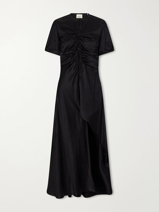 ISABEL MARANT Louane Gathered Silk Midi Dress