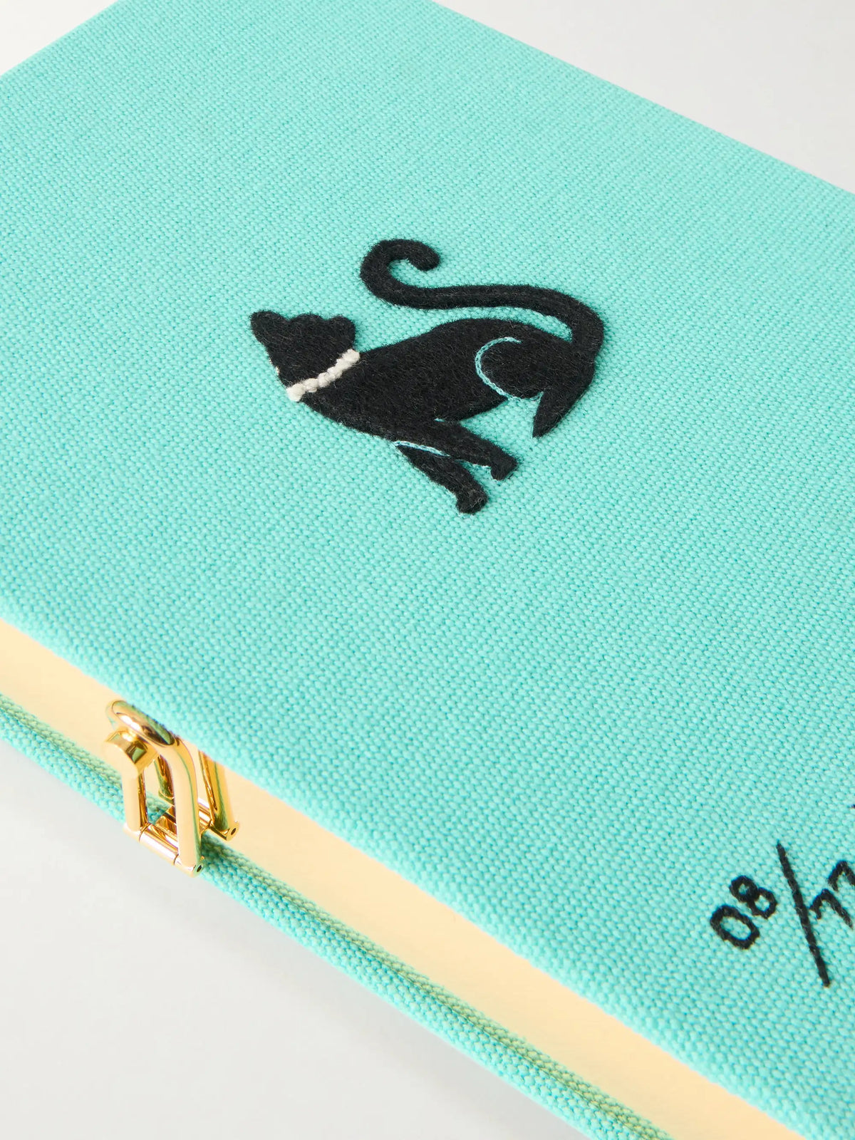 Breakfast At Tiffany's Appliquéd Embroidered Canvas Clutch