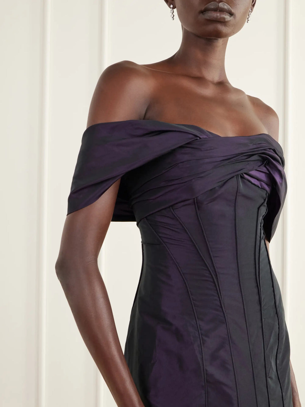 Marmar Halim Paneled Taffeta Corset Gown