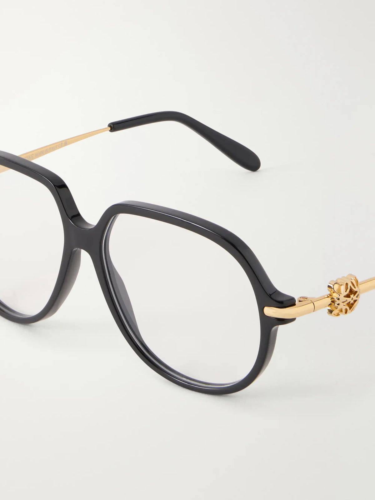 Loewe Anagram Pilot Round-frame Gold-tone Acetate Glasses