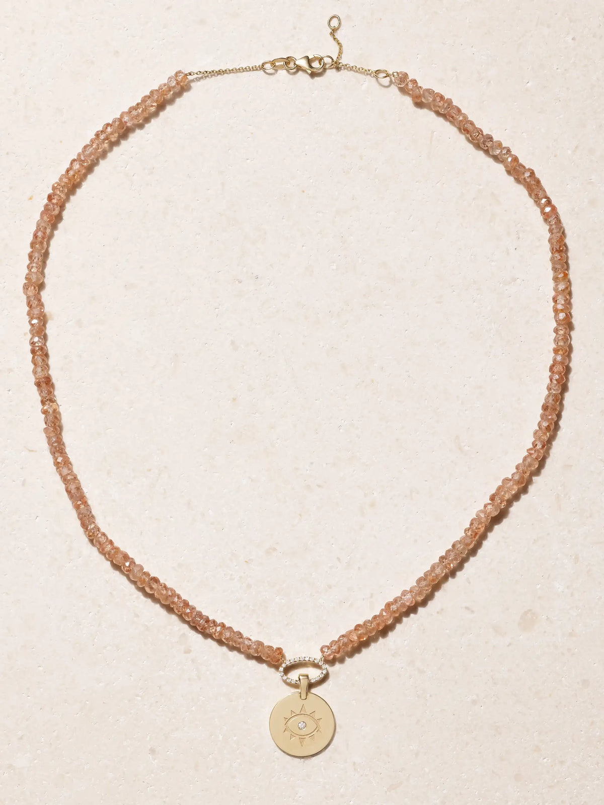 Evil Eye 14-karat Gold, Zircon And Diamond Necklace