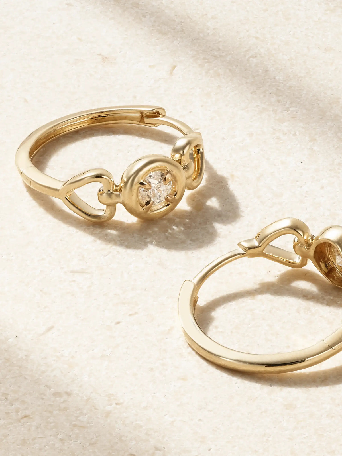 Silvia 14-karat Gold Diamond Hoop Earrings