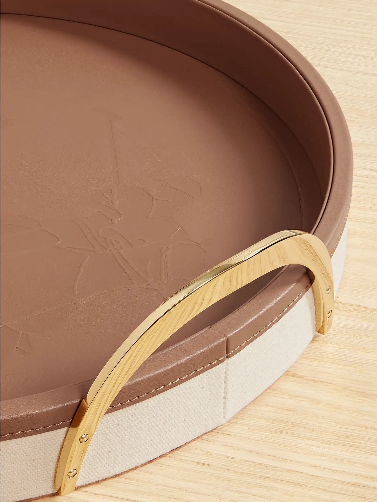 Garrett Canvas, Leather And Gold-tone Tray