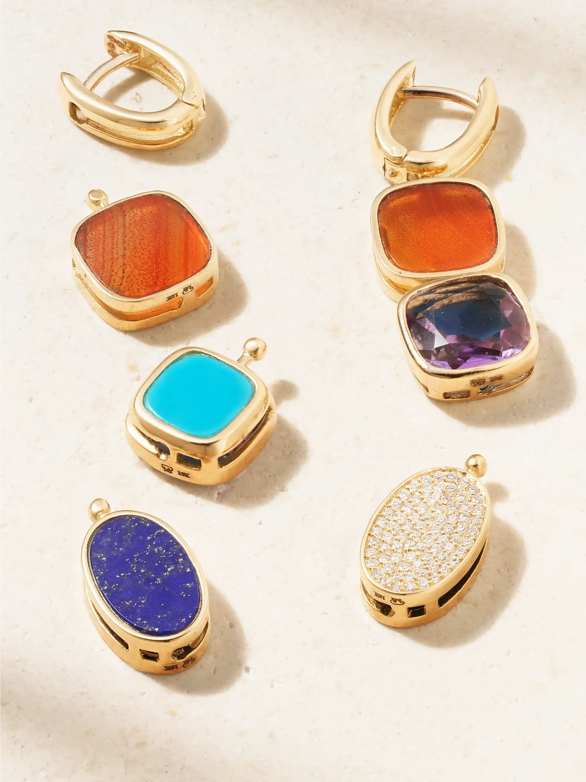 Marla Aaron 18-karat Gold Multi-stone Earrings