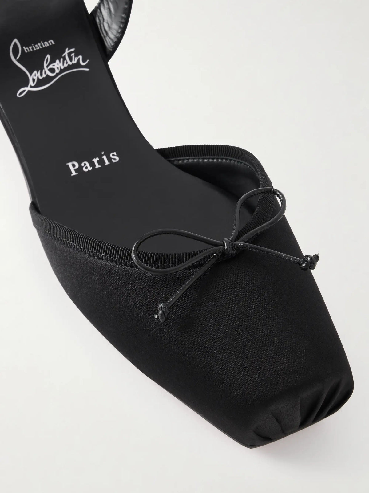 Cassia Bow-detailed Grosgrain-trimmed Satin Flats