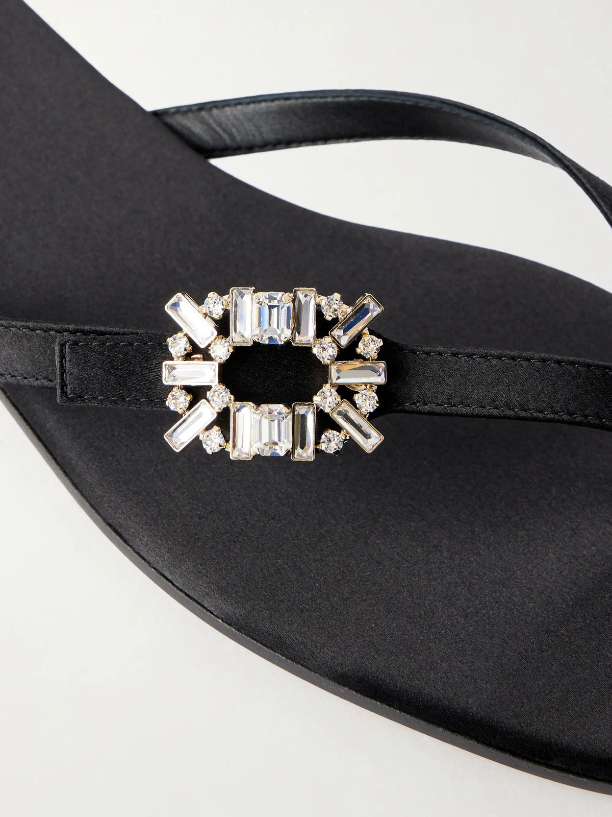 Infradito Embellished Satin Thong Sandals
