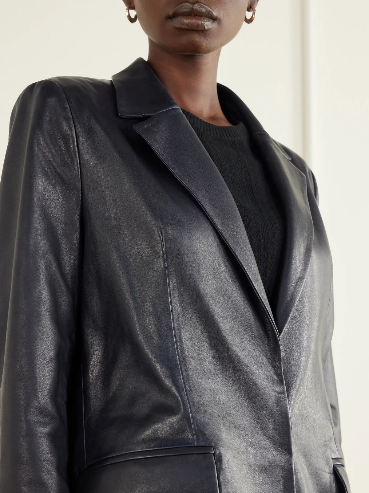 Nour Hammour Isaline Leather Coat