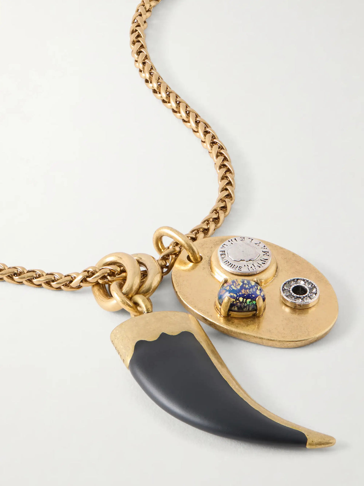 Arpelle Horn Of Plenty Gold-plated, Crystal And Enamel Necklace