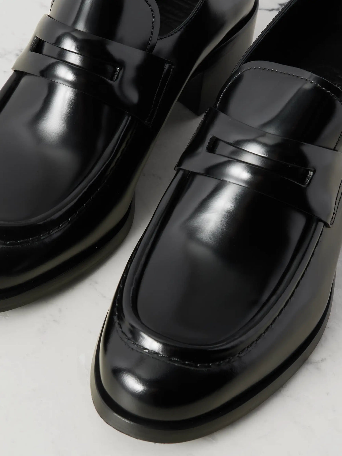 Prudence Glossed-leather Loafers