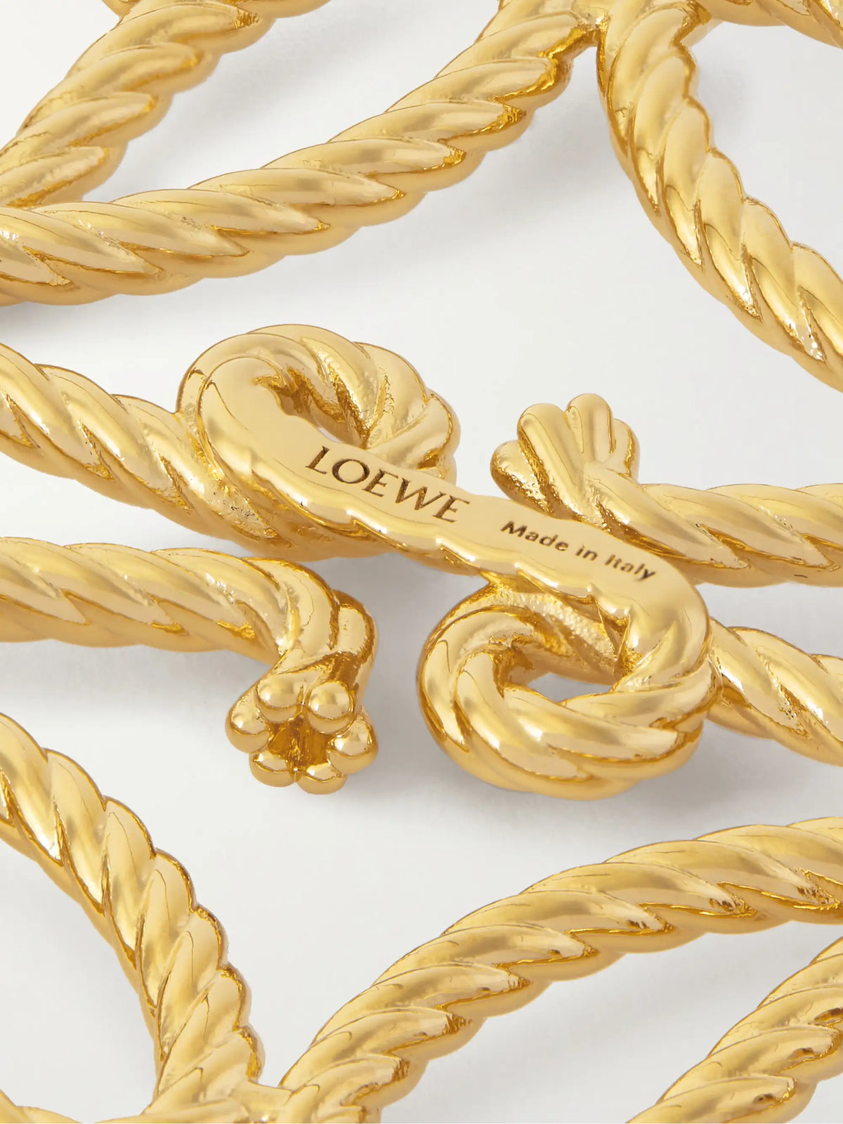 Anagram Rope Gold-tone Brooch