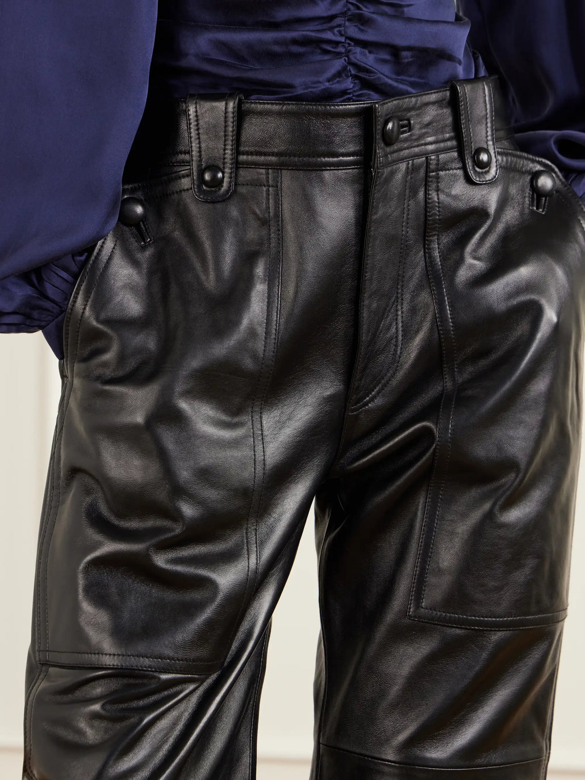 ISABEL MARANT Valka Leather Wide-leg Pants