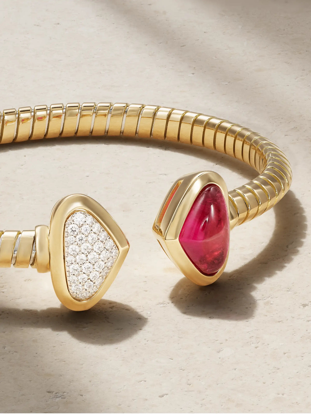 Trisolina Castagna 18-karat Gold, Diamond And Rubellite Bracelet