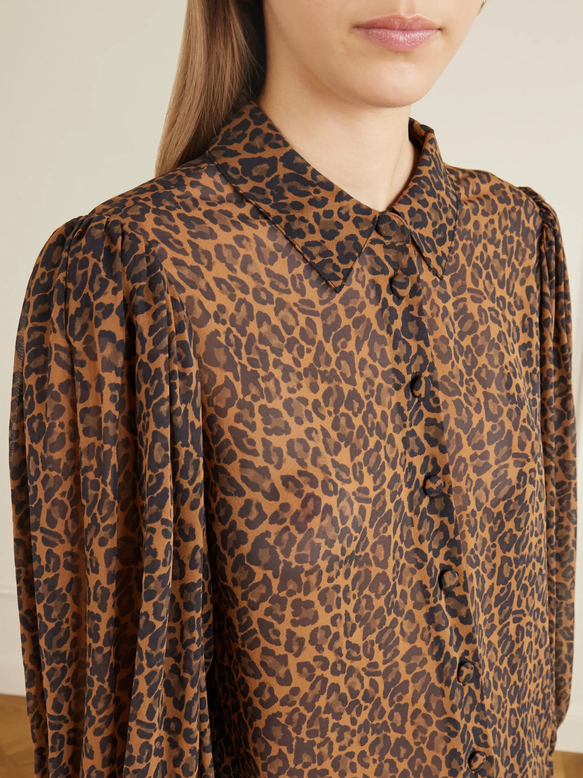 FRAME The Silk Prairie Leopard-print Silk-crepe De Chine Blouse