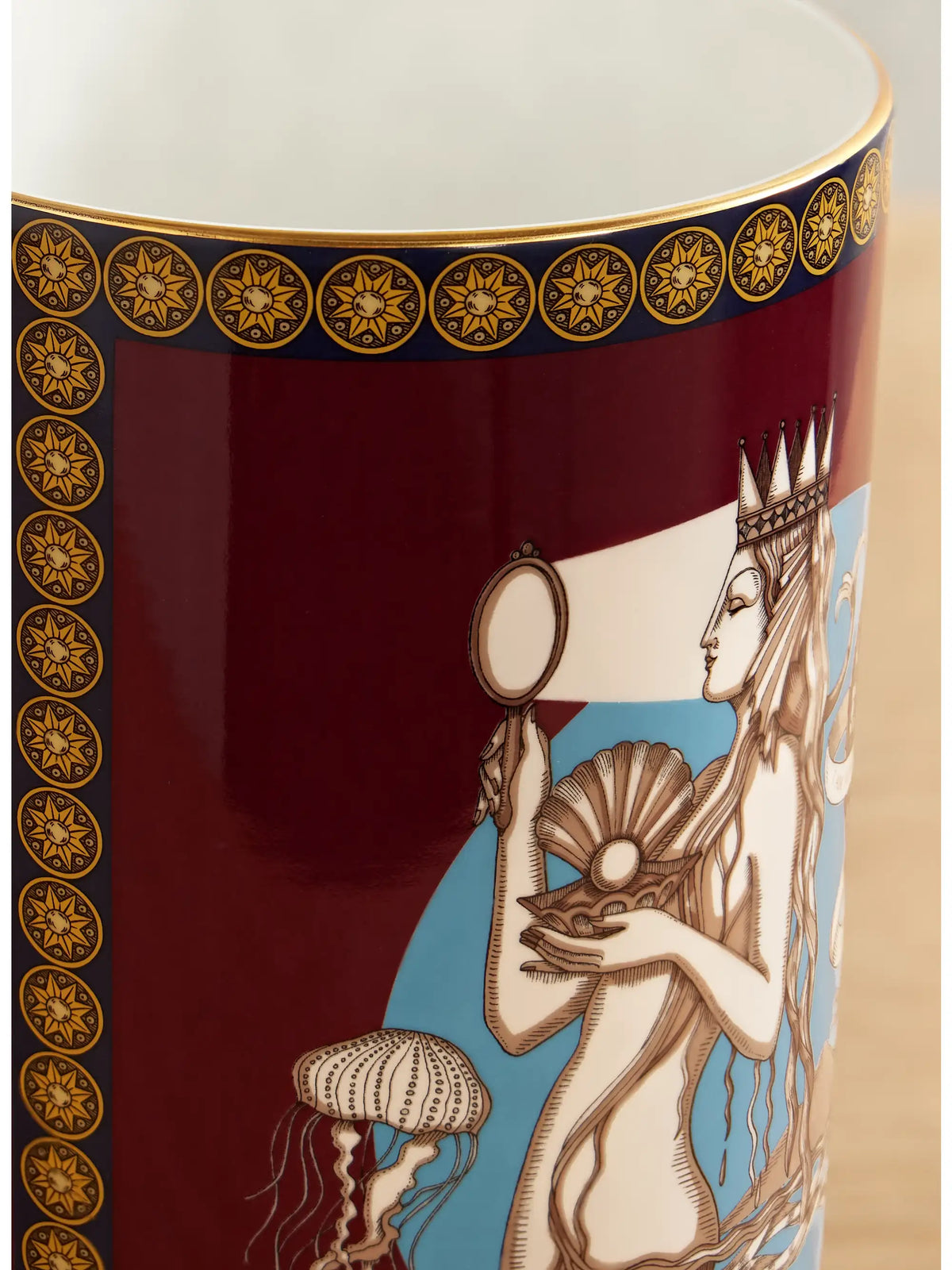 Small Pillar Gold-plated Porcelain Vase