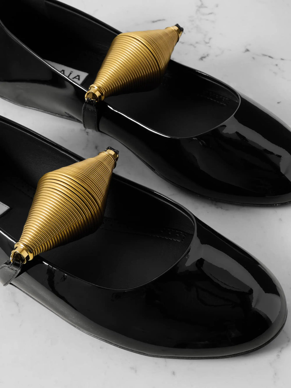 Embellished Patent-leather Ballet Flats