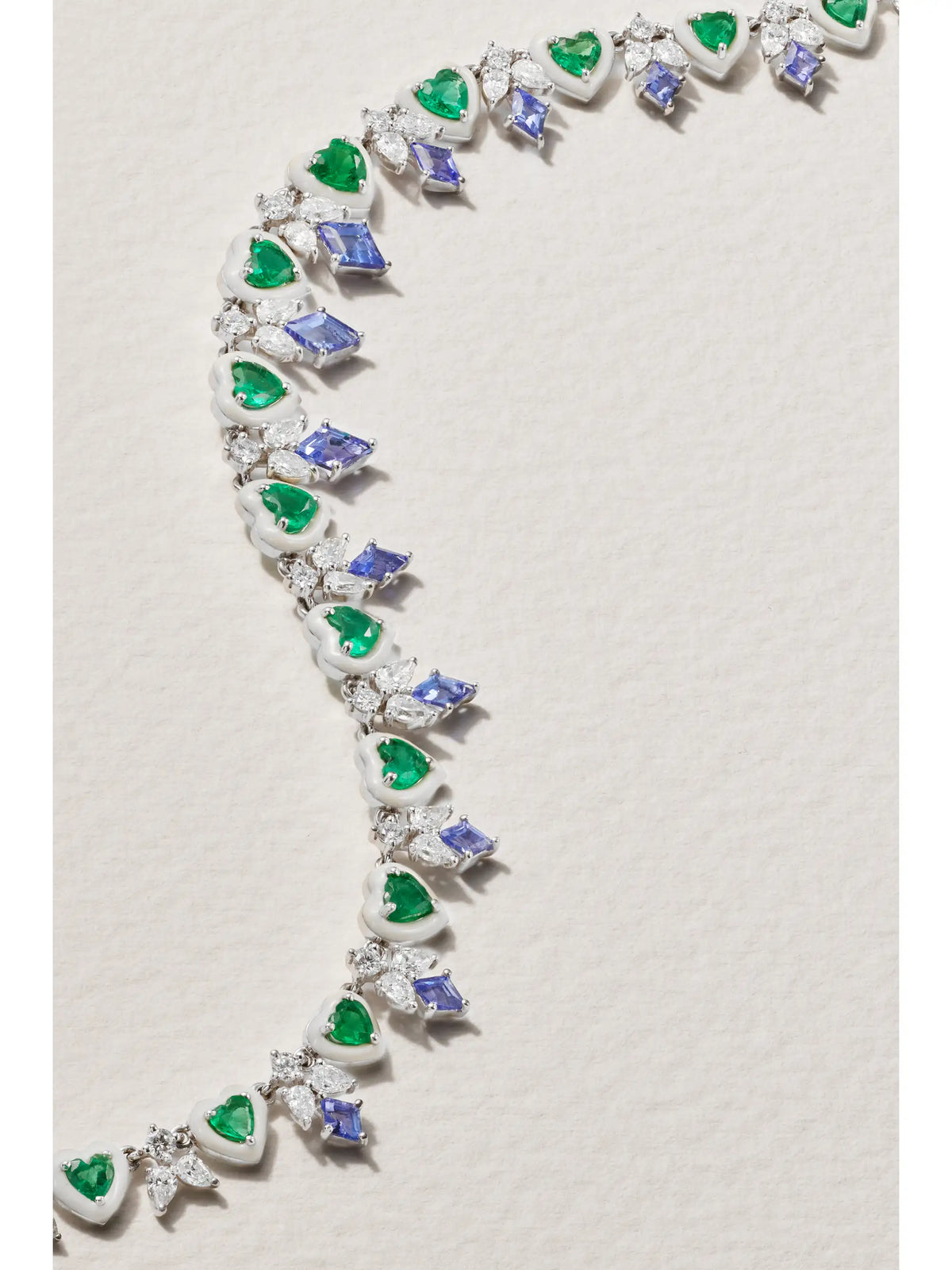 18-karat White Gold Multi-stone Necklace