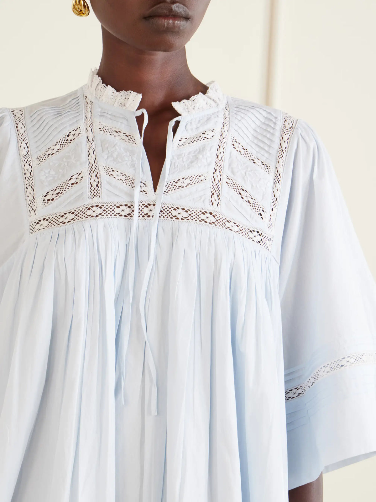 Magnolia Lace-trimmed Organic Cotton Midi Dress