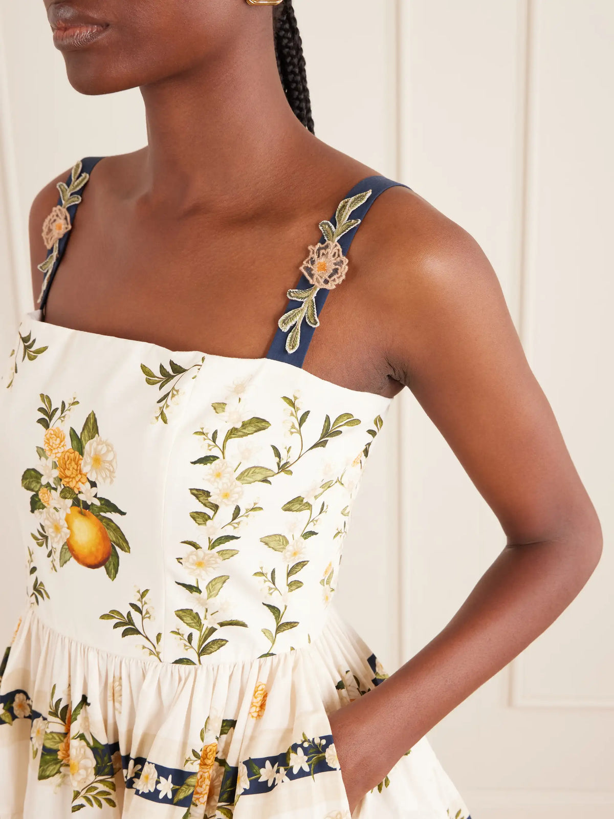 Agua by Agua Bendita Lima Floral-printed Cotton Mini Dress