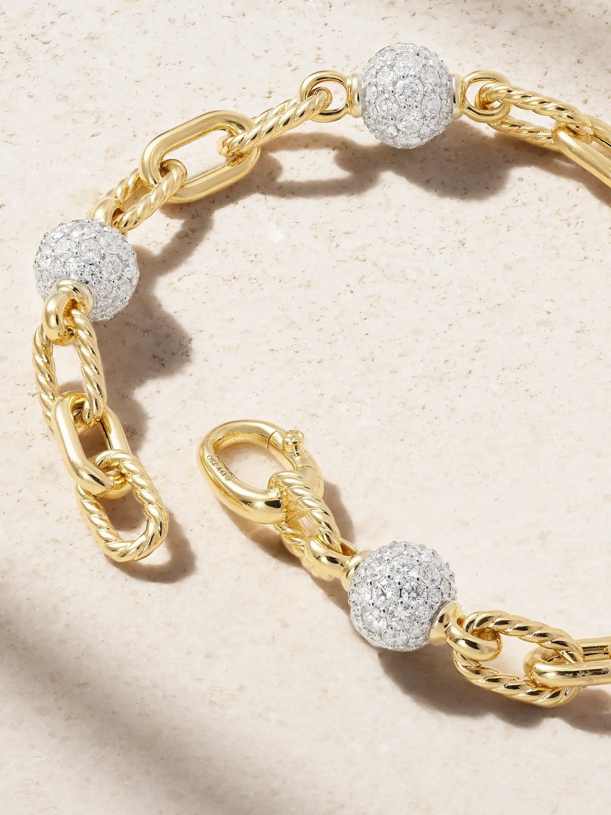 Dy Madison Rhodium-plated 18-karat Gold Diamond Bracelet