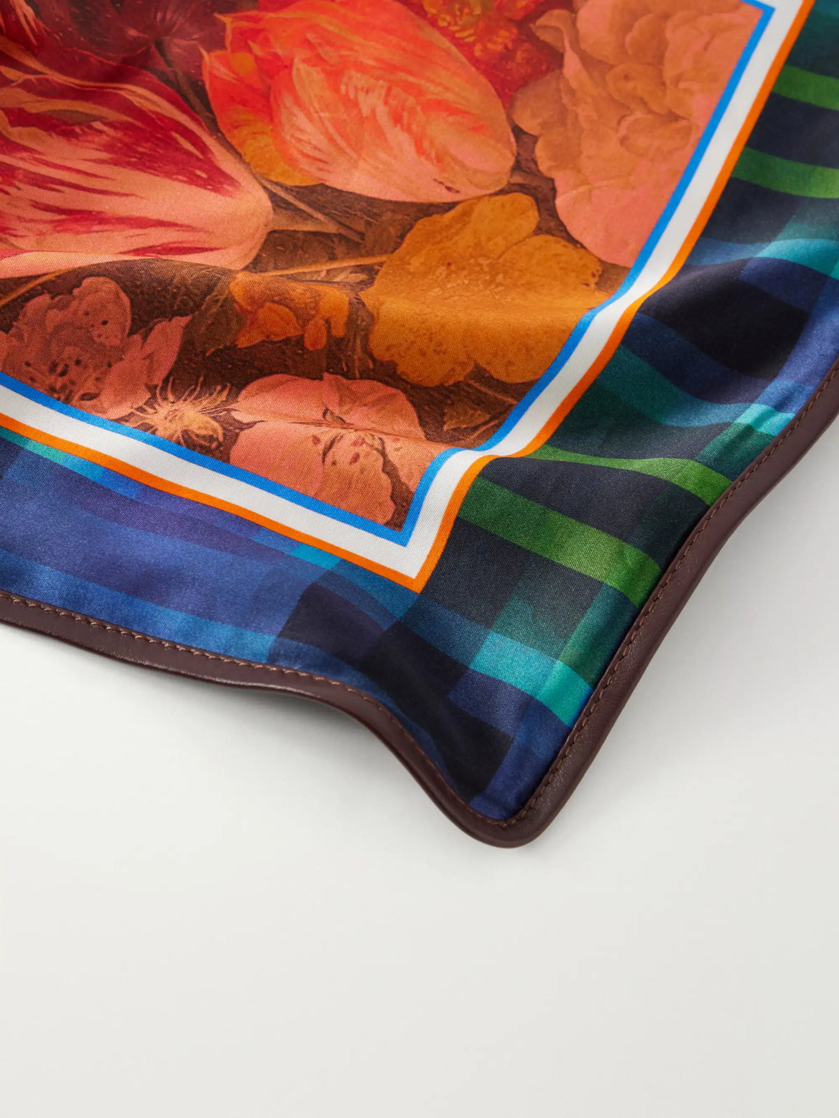 Dries Van Noten Printed Small Leather-trimmed Satin Shoulder Bag