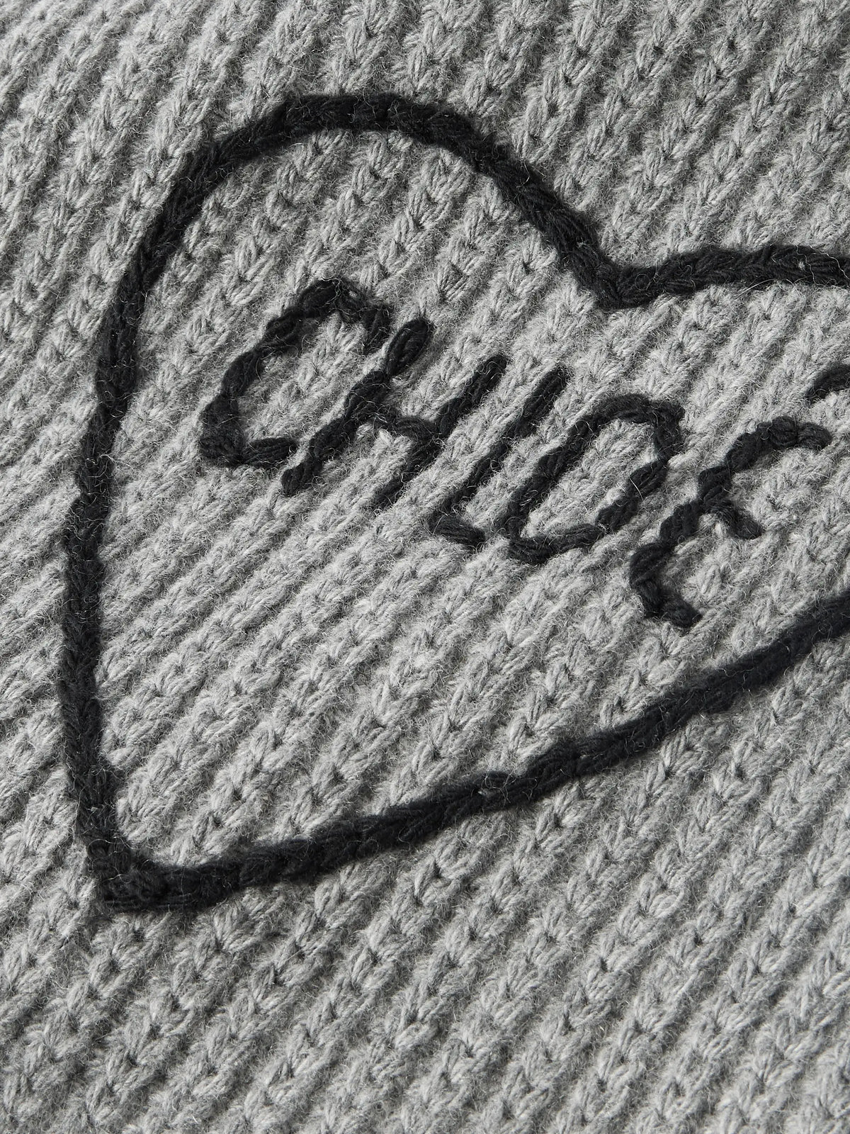 Embroidered Ribbed Wool And Cashmere-blend Scarf