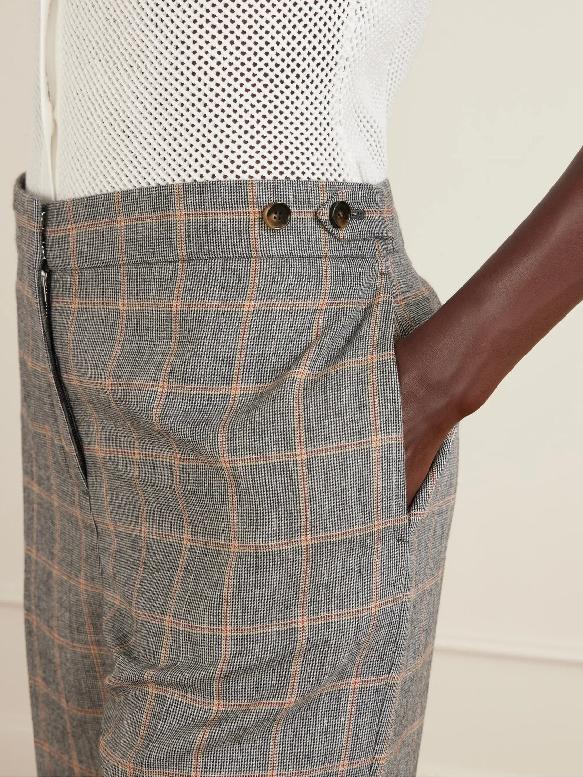 Stella McCartney Checked Wool Straight-leg Pants