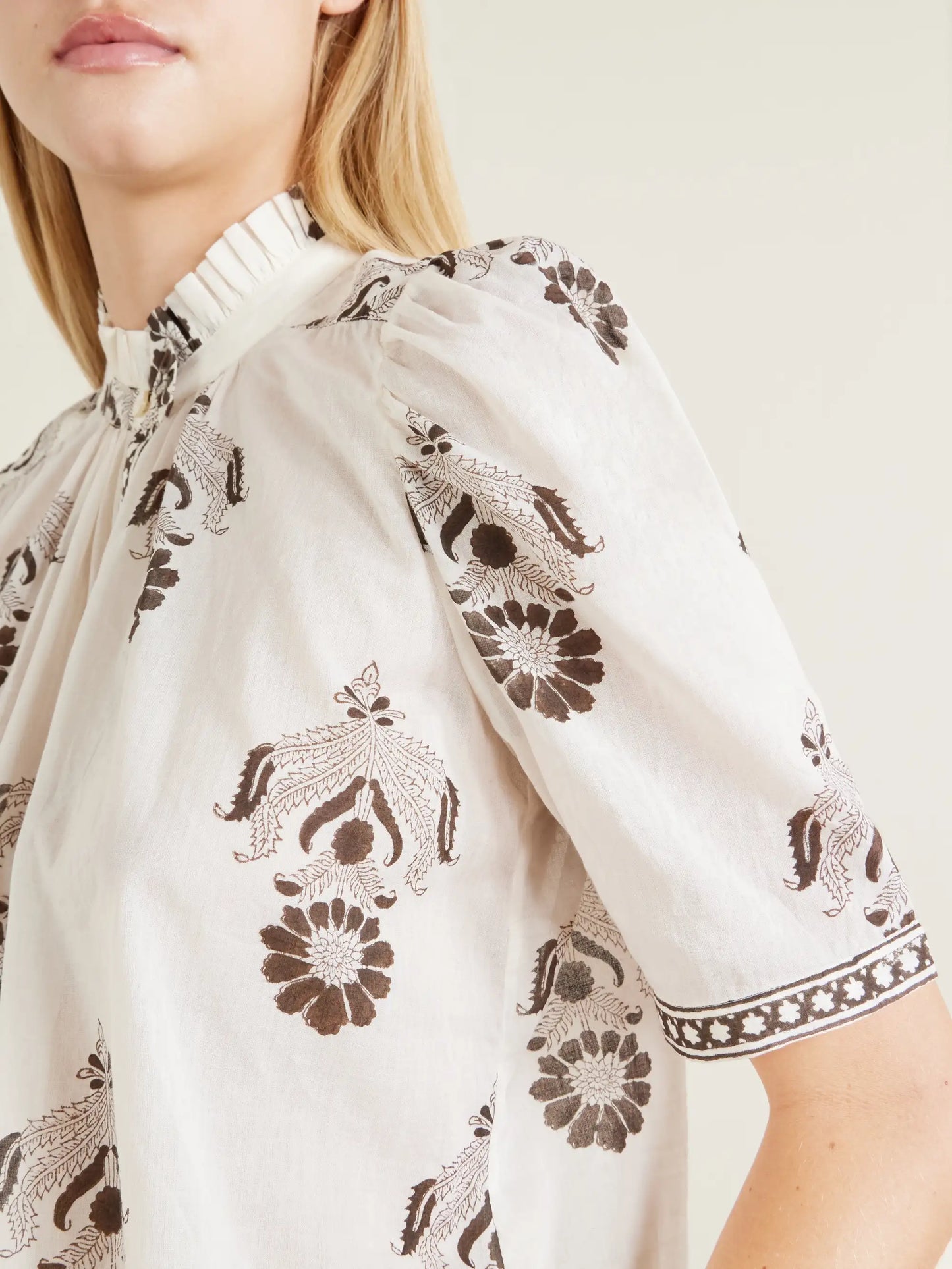 Winnie Java Cactus Printed Cotton-voile Shirt